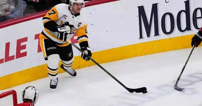 Brazeau has hat trick, Rust scores twice as Penguins rout Blackhawks 7-3