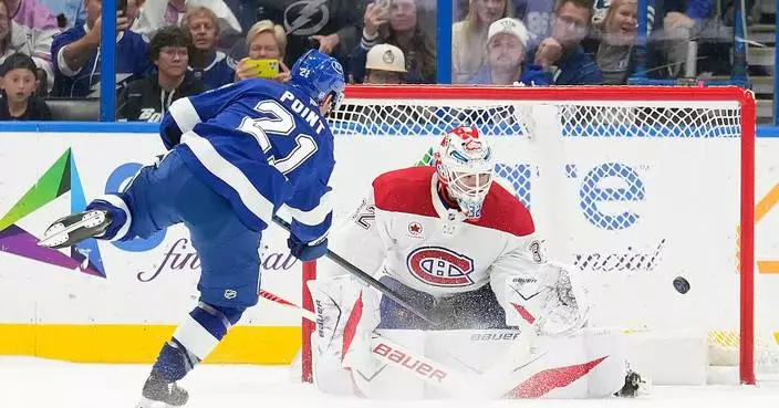 Lightning hold off the Canadiens 5-4, extend winning streak to 4 games