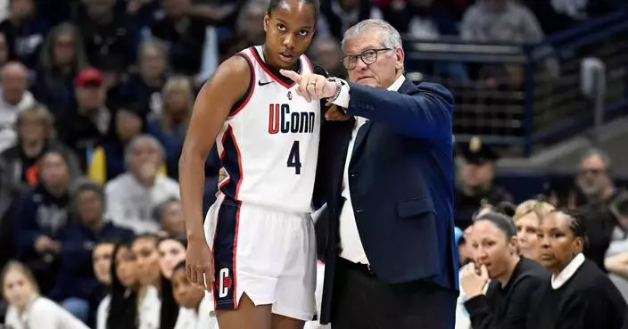 UConn's 23 steals lead top-ranked Huskies past DePaul on a day when Sue Bird's number is retired