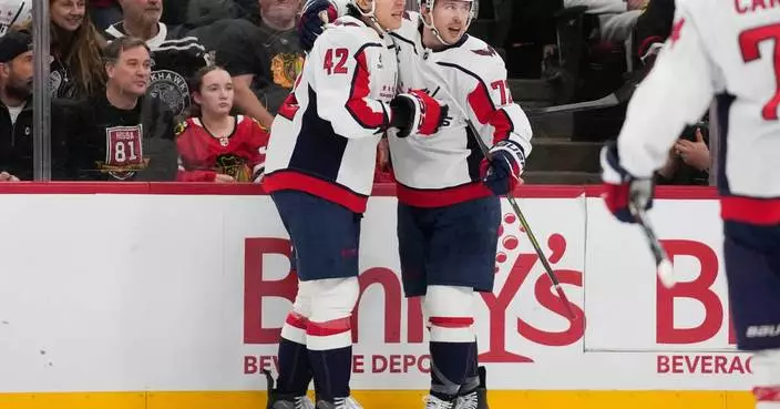 McMichael and Ovechkin score as the Capitals beat the depleted Blackhawks 5-1