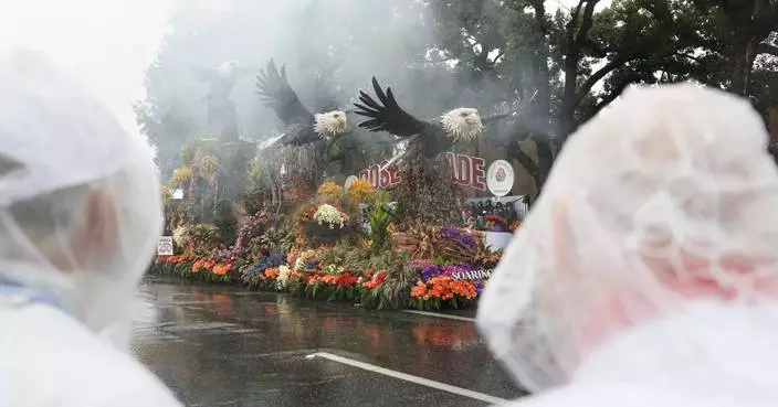 Rain soaks Rose Parade in California and snow squalls hit Midwest and Northeast on first day of 2026