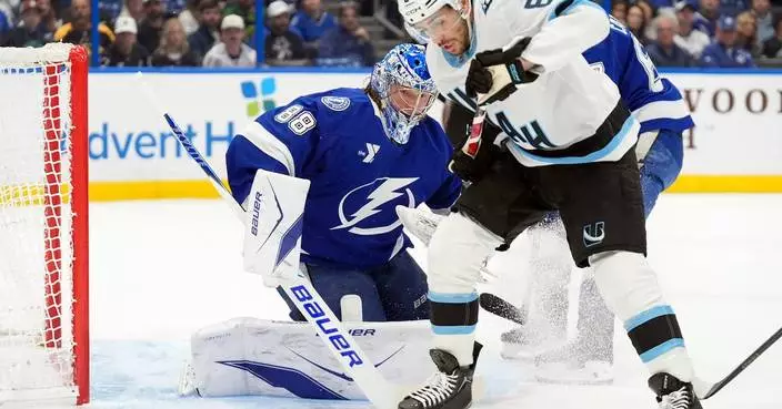 Andrei Vasilevskiy makes 28 saves in 2nd shutout of season as Lightning blank Mammoth 2-0