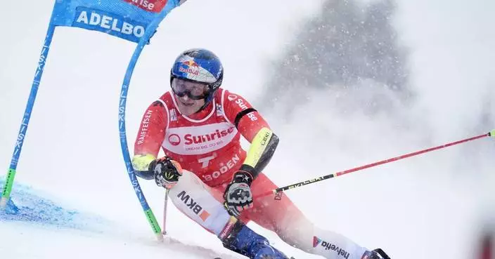 Swiss ski star Odermatt wins World Cup giant slalom for record 5th straight win at Adelboden