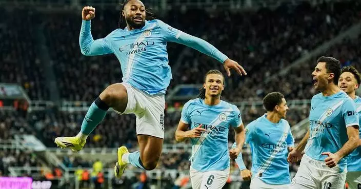 Semenyo scores again as Man City beats Newcastle 2-0 in English League Cup semifinal