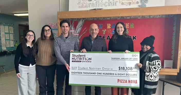 Pizza Nova Donates $18,108 to Student Nutrition Ontario Through Coins for Breakfast Program