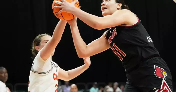 Istanbulluoglu scores 23, No. 10 Louisville tops Miami 77-68 to run winning streak to 8 games