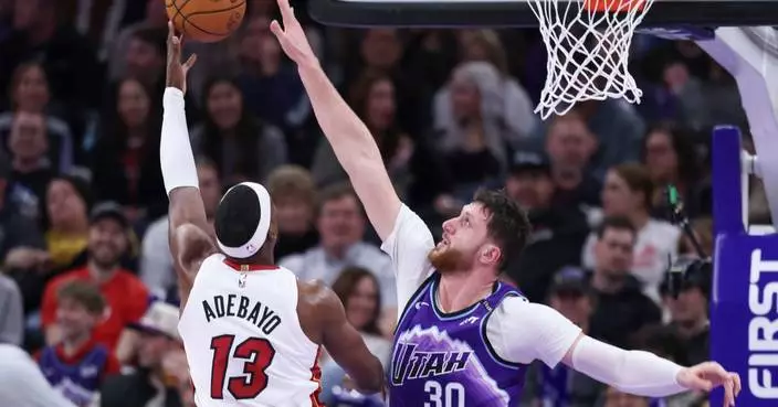 Adebayo’s 26 points and 15 rebounds lead Heat to dominant 147-116 win over Jazz