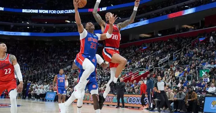 Leonard, Collins and Harden power Clippers to comeback win over Pistons, 98-92