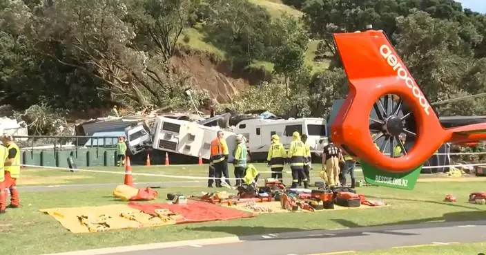 A search for 6 presumed dead in a New Zealand landslide is expected to take days