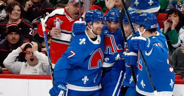 Nelson scores twice in 3rd as Avalanche rally past Hurricanes, 5-3