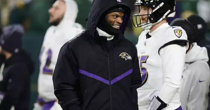 Lamar Jackson at practice for the Ravens as Baltimore prepares for Pittsburgh showdown