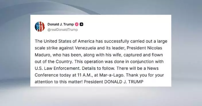 Trump claims Maduro, his wife, captured, taken out of Venezuela