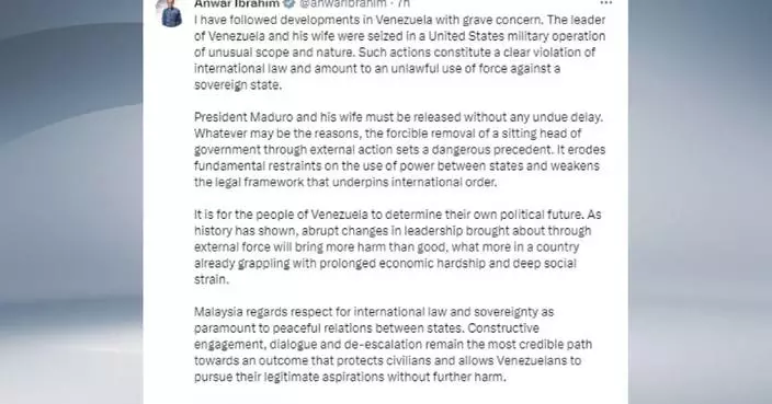 Malaysian PM, German Vice Chancellor express concern following U.S. attack on Venezuela