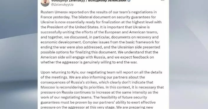 Ukraine-U.S. security guarantees document ready for finalization at highest level: Zelenskyy