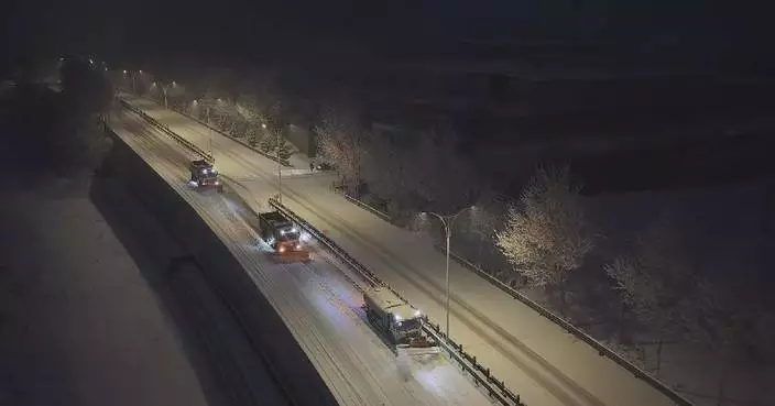 Northeast China braves cold wave, snow storms