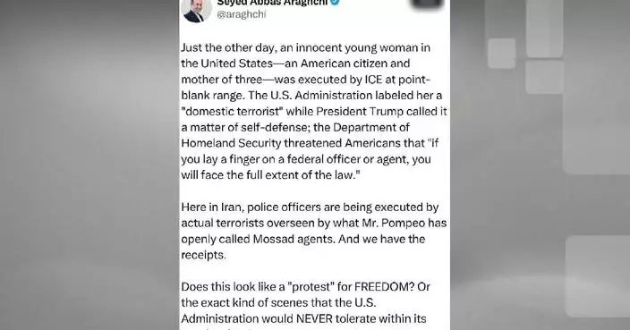 Iranian foreign minister says situation "fully under control," accuses Israeli intelligence of stoking unrest