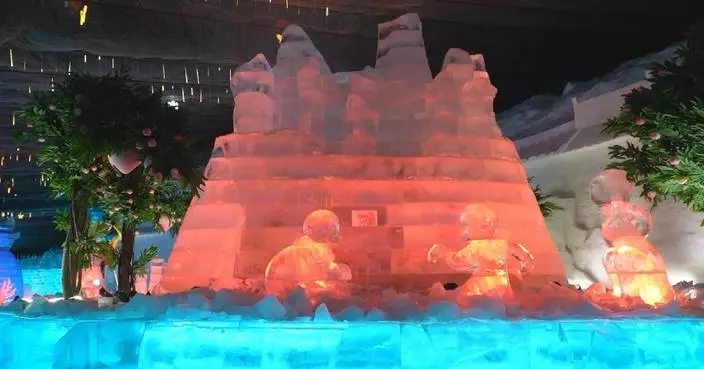 Ice lantern festival in Beijing dazzles visitors with ice sculptures, light effects