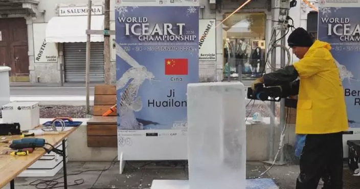 World Ice Art Championship held ahead of upcoming Winter Olympics in Milan