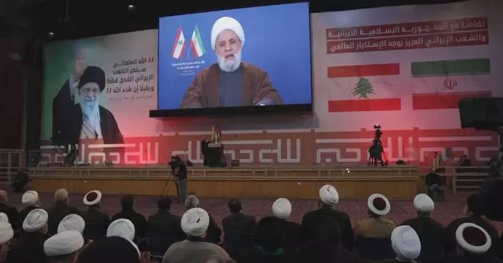 Hezbollah supporters rally in Beirut to voice support for Iran