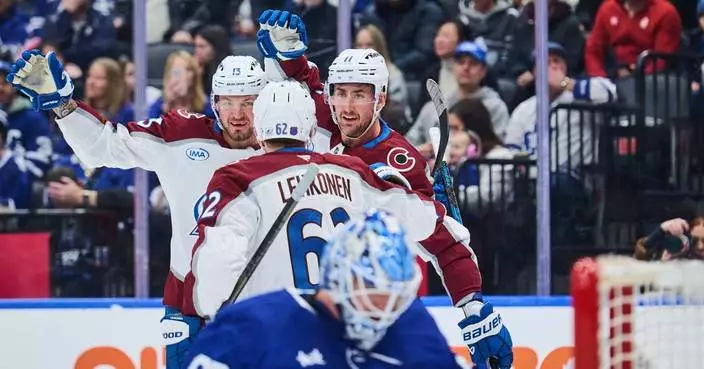 Brock Nelson has hat trick in NHL-leading Avalanche’s 4-1 win over Maple Leafs