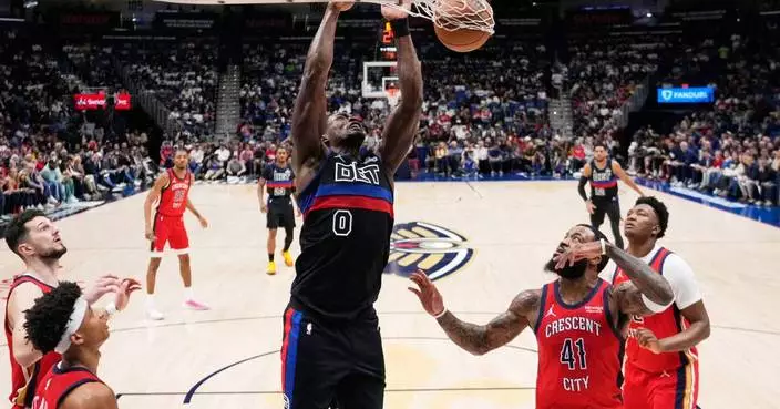 Pistons never trail while cruising to fourth straight win, 112-104 over struggling Pelicans