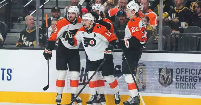 Konecny scores twice as Flyers end 6-game skid with 2-1 victory at Vegas