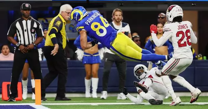 Stafford’s late TD pass to Parkinson lifts the Rams past the Panthers 34-31 in the wild-card round