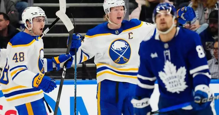 Dahlin scores first NHL hat trick to lead Sabres to 7-4 win over Maple Leafs