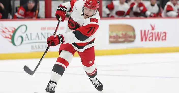 Hall has goal and assist as Hurricanes beat Devils 3-1 to snap 3-game losing streak