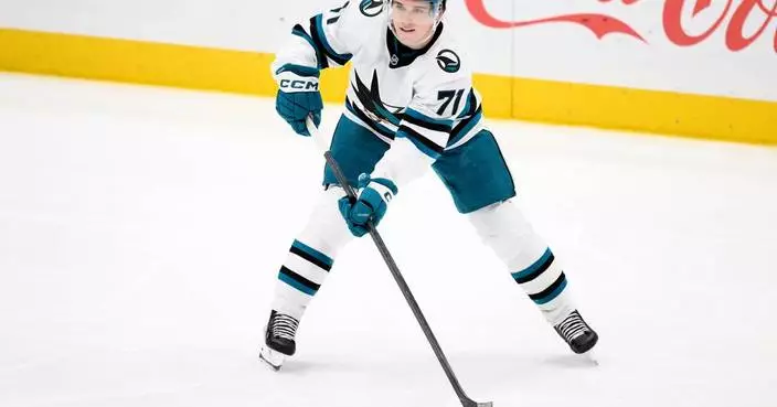 Celebrini scores twice, Sharks beat Rangers 3-1