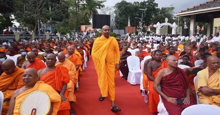 Buddhist monks rally in Sri Lanka to pressure the government for a wider role in affairs of state