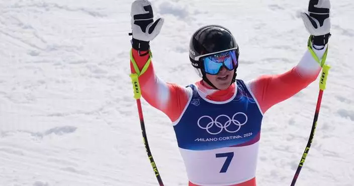 Swiss ski racer Franjo von Allmen wins super-G for 3rd Olympic gold at Milan Cortina Games