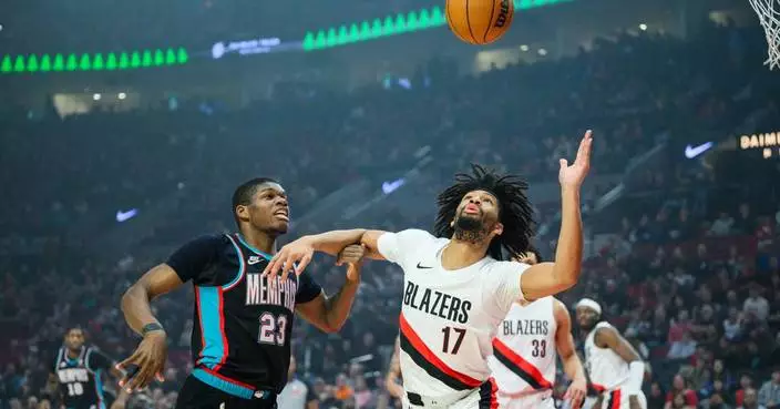 Grant scores 23 points to help Trail Blazers rout Grizzlies, 135-115