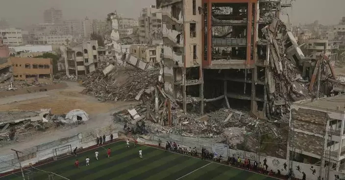 Photos show soccer’s return to Gaza as amputees and local teams play on improvised field