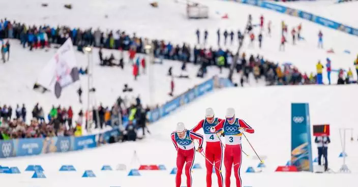 Klaebo becomes 1st athlete to win 6 golds at a Winter Games as Norway sweeps 50km mass start
