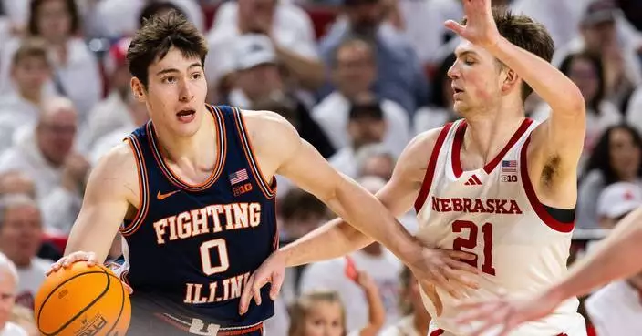 Keaton Wagler scores 28, leads No. 9 Illinois to 11th straight win, 78-69 over No. 5 Nebraska