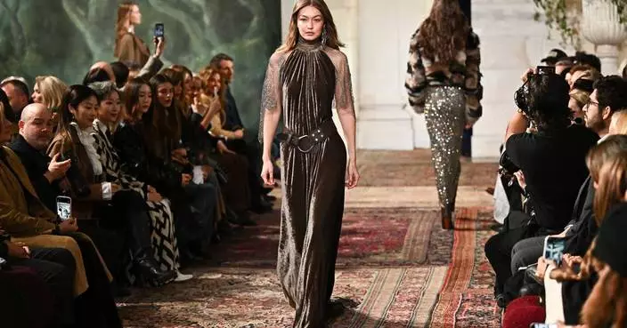 Ralph Lauren’s fall 2026 collection a mix of romantic adventure with metallic flair