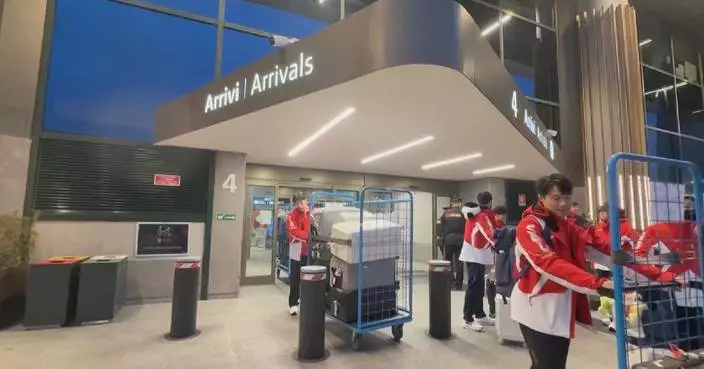First batch of Chinese athletes arrive in Milan for Winter Olympics