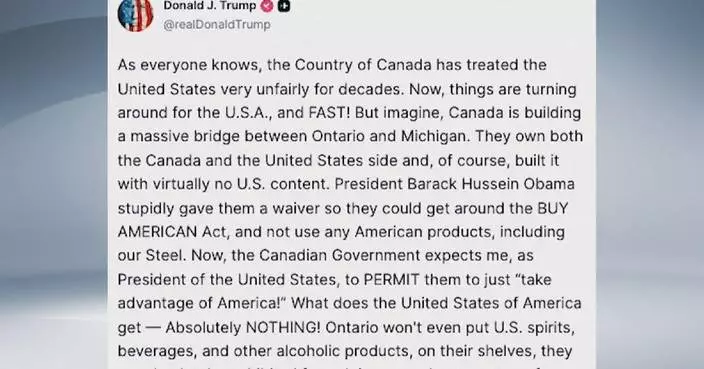 Trump threatens to block US-Canada bridge opening