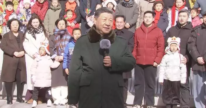 Xi visits downtown commercial area in Beijing ahead of Spring Festival
