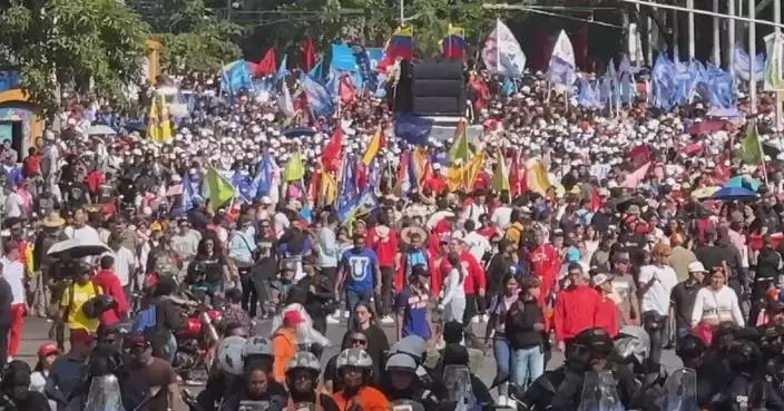 Thousands of Venezuelans join march condemning US attacks, calling for release of Maduro