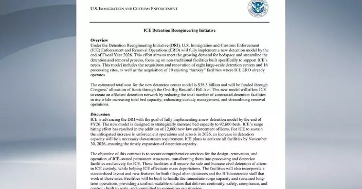 ICE to invest 38.3 bln USD for new detention centers