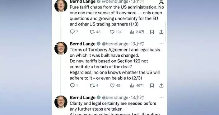 EU trade chief urges to suspend trade deal ratification with US amid tariff “chaos”