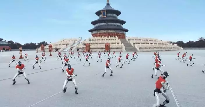 Unitree's humanoid robots perform martial arts at Beijing's Temple of Heaven