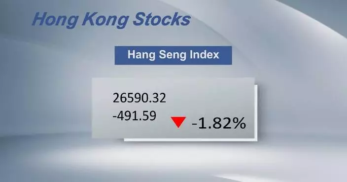 Hong Kong stocks close 1.82 pct lower