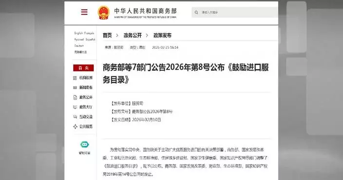 China updates catalog of services encouraged for import