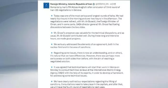 Good progress achieved in 3rd round of nuclear talks with US: Iranian FM