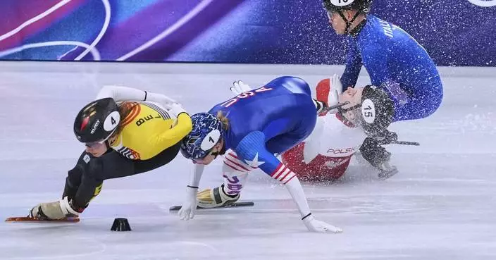 Polish speedskater Sellier cut by opponent’s bade, stretchered off at the Winter Olympics, in photos