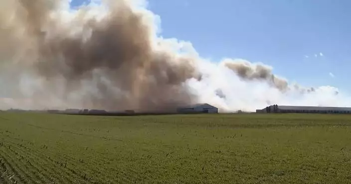 Fire at an Ohio farm complex kills about 6,000 hogs and smoke is visible for miles