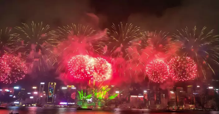 "Prosperity Gallops Across Hong Kong" Year of the Horse Fireworks Display Lit up the Night Sky over the Victoria Harbour